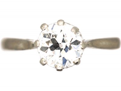 18ct White Gold & Platinum, Diamond Solitaire Ring
