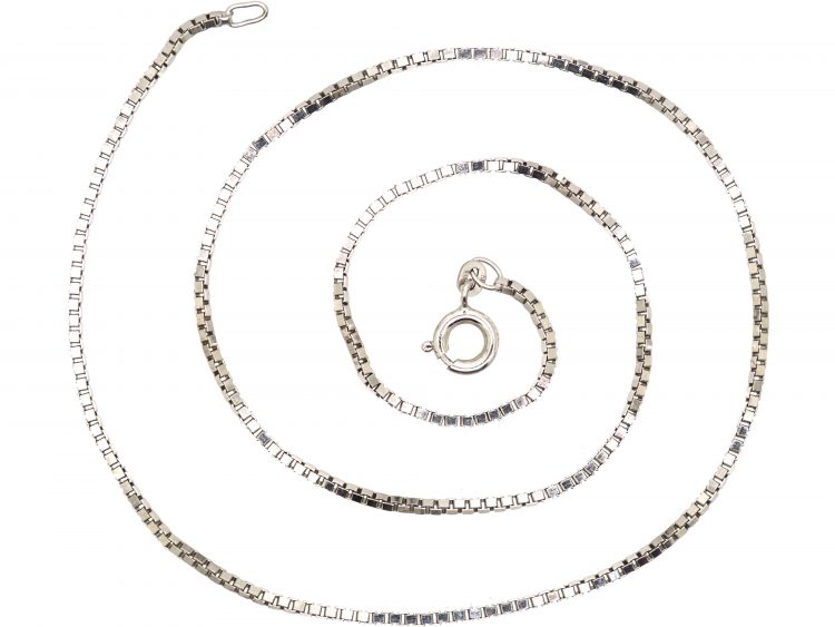 14ct White Gold Box Link Chain