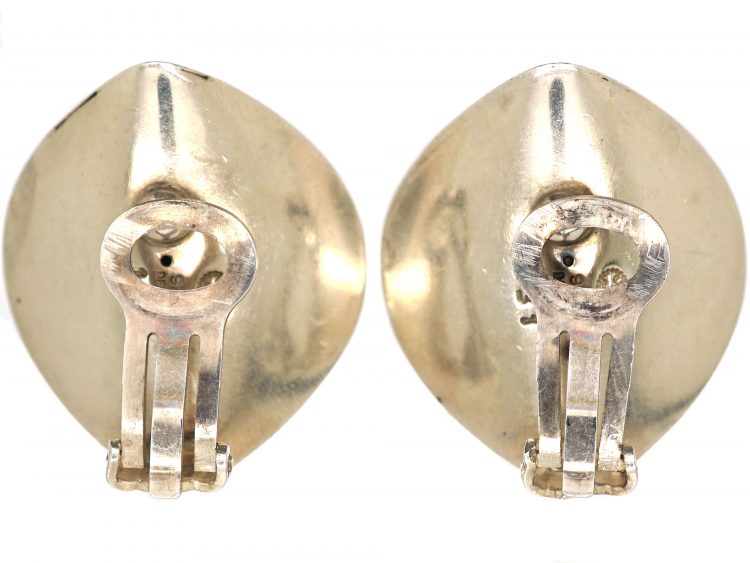 Silver Earrings by Georg Jensen Designed by Nanna Ditzel