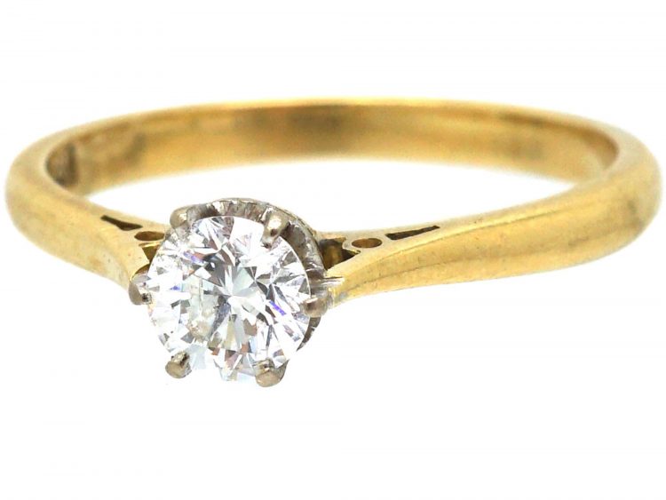 18ct Gold, Diamond Solitaire Ring
