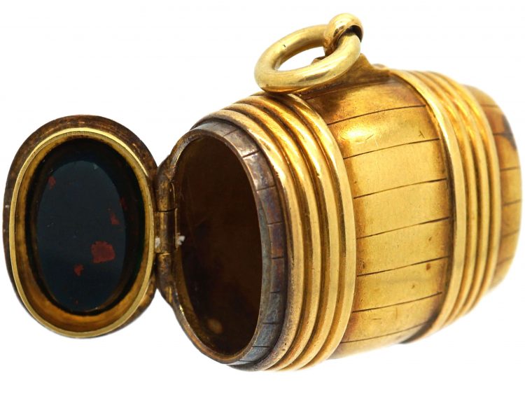 Victorian 18ct Gold Vesta Case Pendant with Bloodstone Base