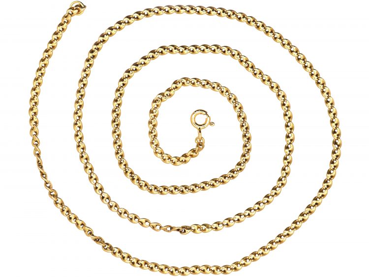 Edwardian 15ct Gold Medium Length Gold Chain with Unusual Links