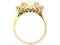 Large 18ct Gold, Opal & Diamond Cluster Ring