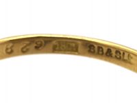 Edwardian 18ct Gold Sapphire & Diamond Boat Shaped Ring