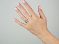Art Deco 18ct Gold & Platinum, Two Stone Diamond Ornate Ring