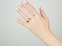 Victorian 18ct Gold Snake Ring set with Diamonds