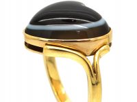 18ct Gold Heart Shaped Ring set with Banded Sardonyx