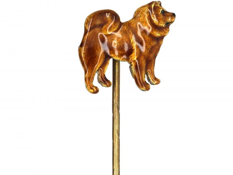 Silver & Enamel Tie Pin of a Chow Chow by Kenart