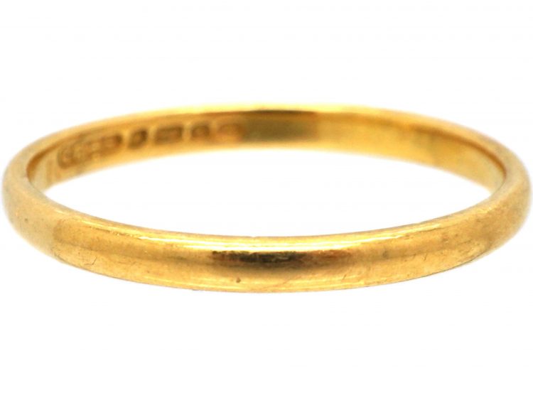 22ct Gold Narrow Wedding Ring by Charles Green & Sons