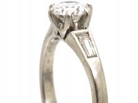 Diamond Solitaire Ring with Tapered Baguette Shoulders