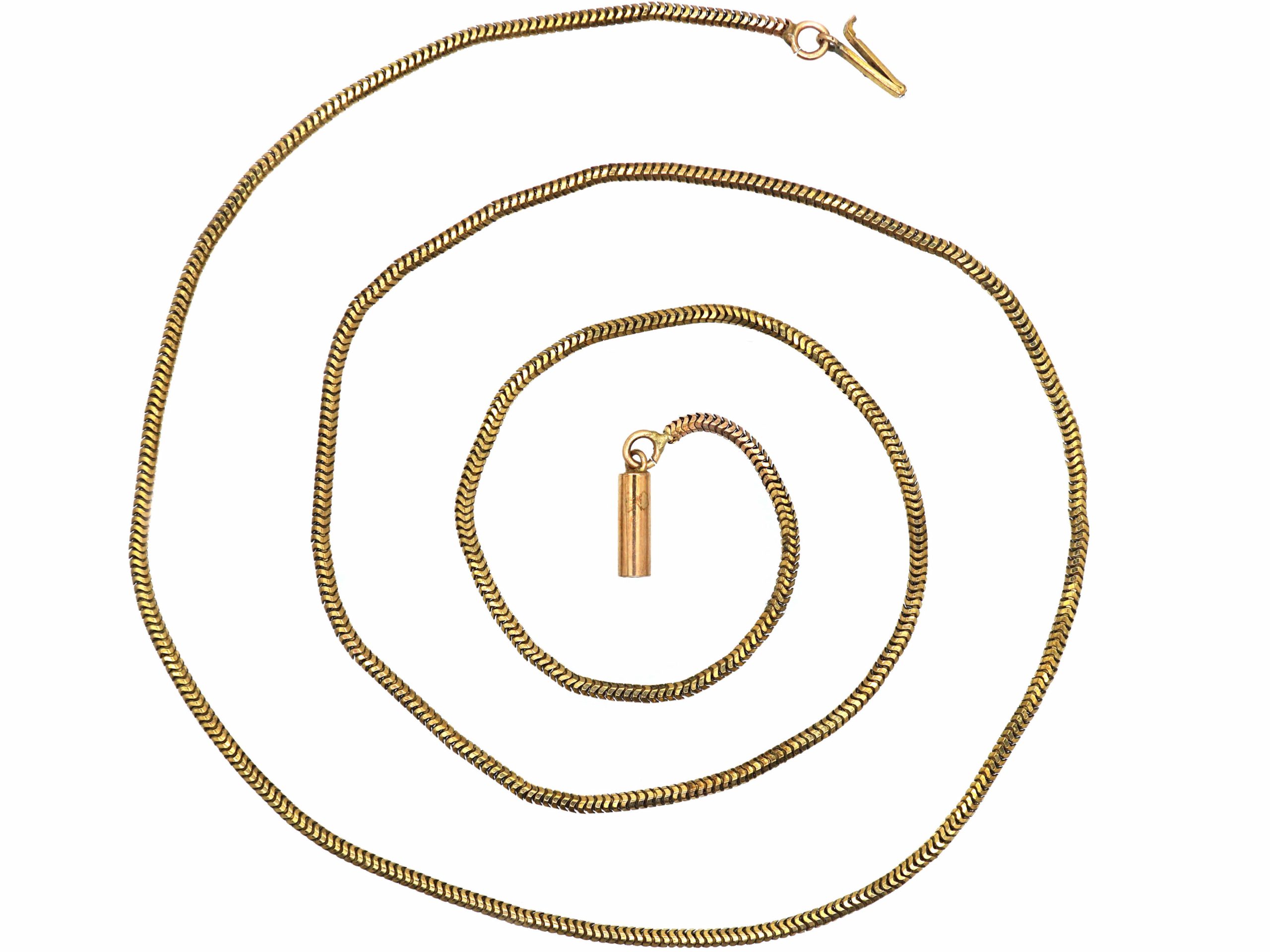 Victorian 9ct Gold Fine Snake Link Chain (212S) The Antique Jewellery