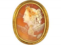 Victorian 15ct Gold Cameo Brooch of Eos, The Goddess of the Dawn