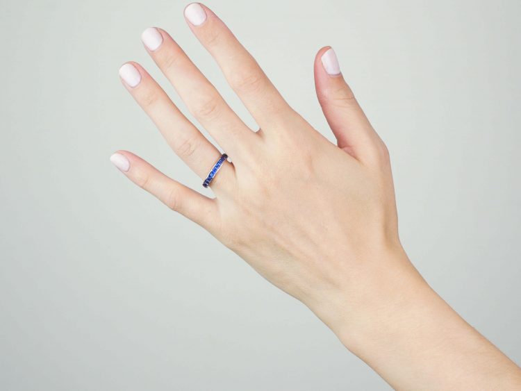 Art Deco French Platinum & Sapphire Eternity Ring
