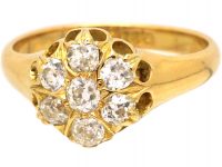 Victorian 18ct Gold and Diamond Cluster Ring