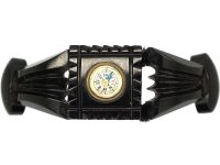 Victorian Whitby Jet Bracelet with Compass set in to the Centre