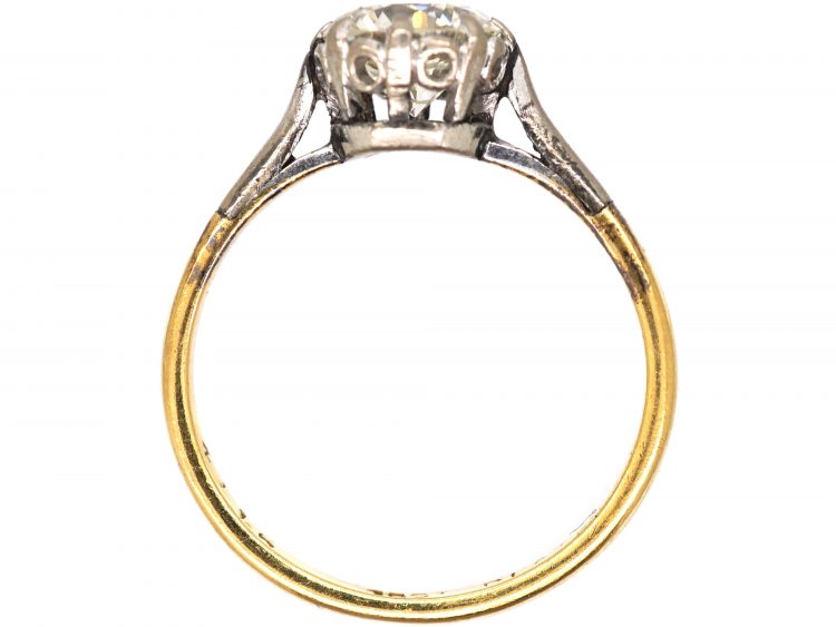 18ct Gold and Platinum, Diamond Solitaire Ring
