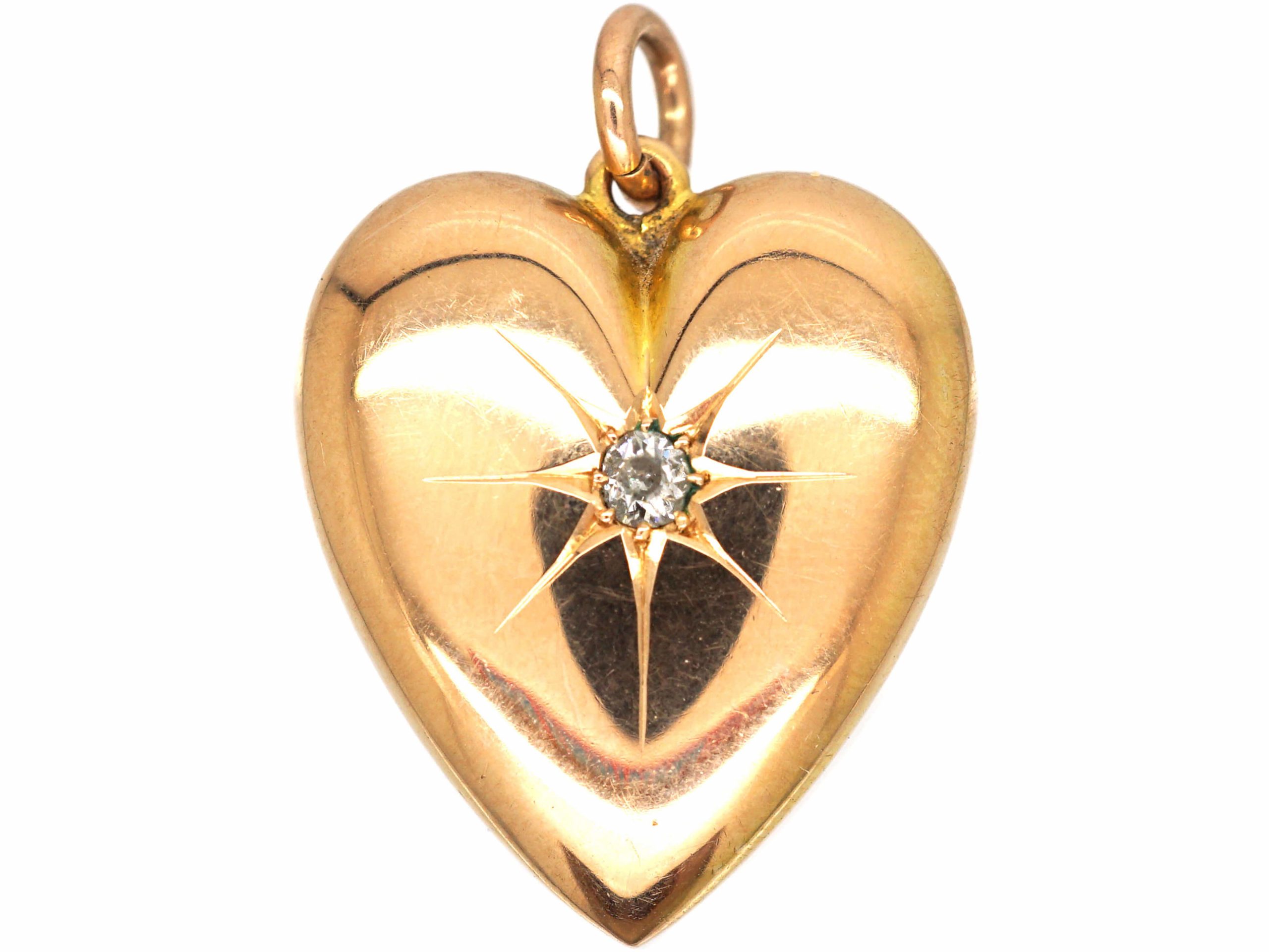 Late Victorian 15ct Gold Heart Pendant set with a Diamond (216S) | The ...