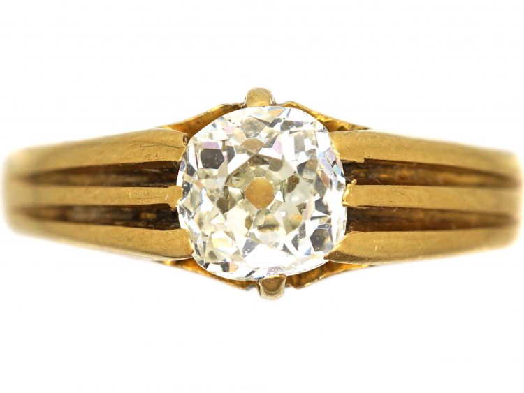 Victorian 18ct Gold Solitaire Diamond Ring