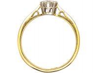 Art Deco 18ct, Platinum and Diamond Solitaire Ring