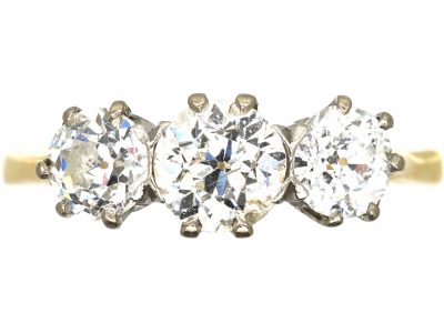 Early 20th Century 18ct Gold Three Stone Diamond Ring