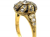 Victorian 18ct gold, Diamond and Black Enamel Memorial Ring