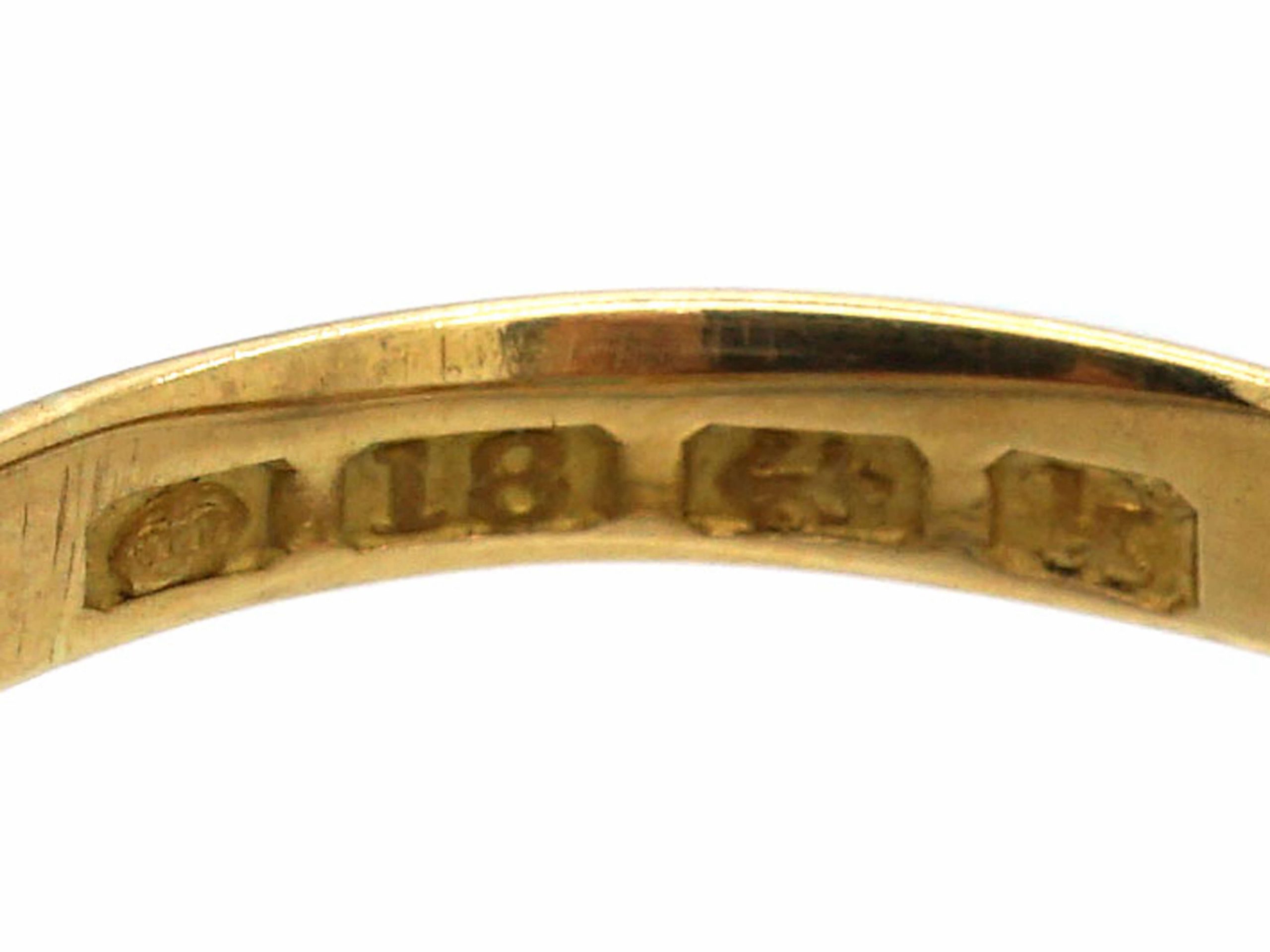 Edwardian 18ct Gold, Three Stone Opal & Diamond Ring (295S) | The ...
