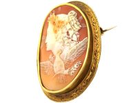 Victorian 15ct Gold Cameo Brooch of Eos, The Goddess of the Dawn