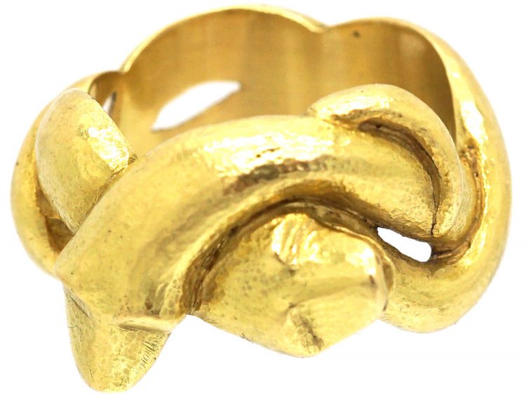 18ct Gold Sculptural Double Snake Ring