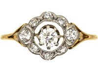 Edwardian 18ct and Platinum, Diamond Openwork Cluster Ring