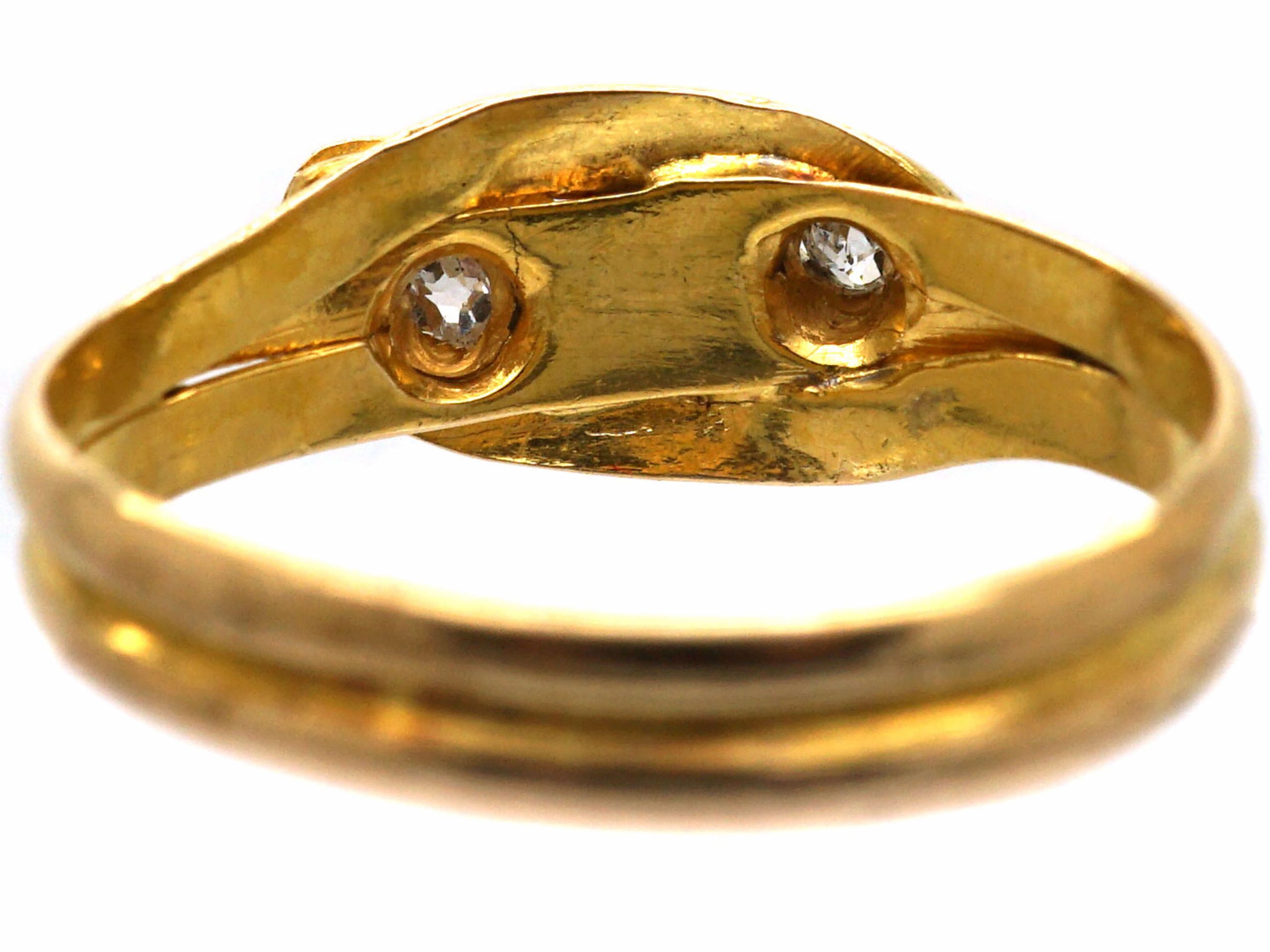 Victorian 15ct Gold Double Snake Ring set with Diamonds (386S) | The ...