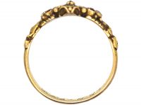 Regency 15ct Gold, Emerald, Ruby & Rose Diamond Ring