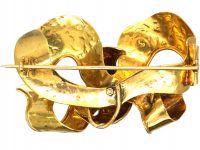 Victorian 15ct Gold Bow Brooch with Engraved Detail