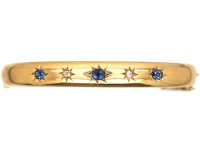 Edwardian 15ct Gold, Sapphire & Diamond Bangle