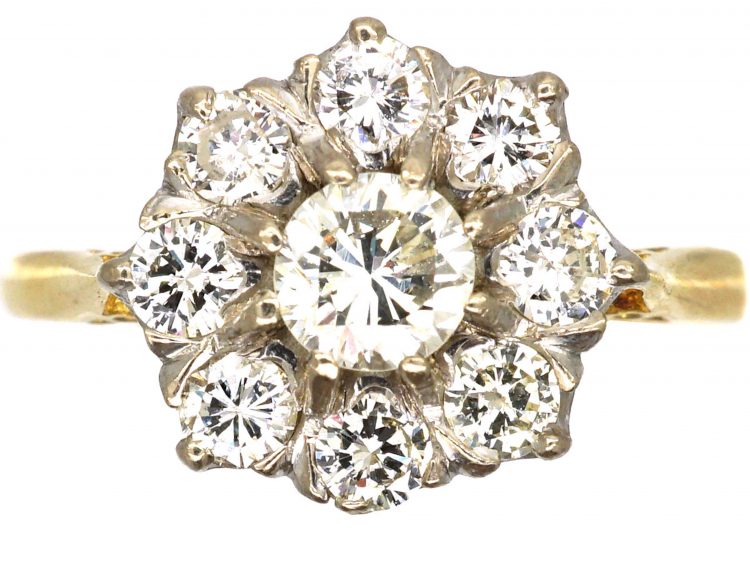 18ct Gold and Diamond Daisy Cluster Ring