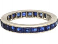 Art Deco French Platinum & Sapphire Eternity Ring