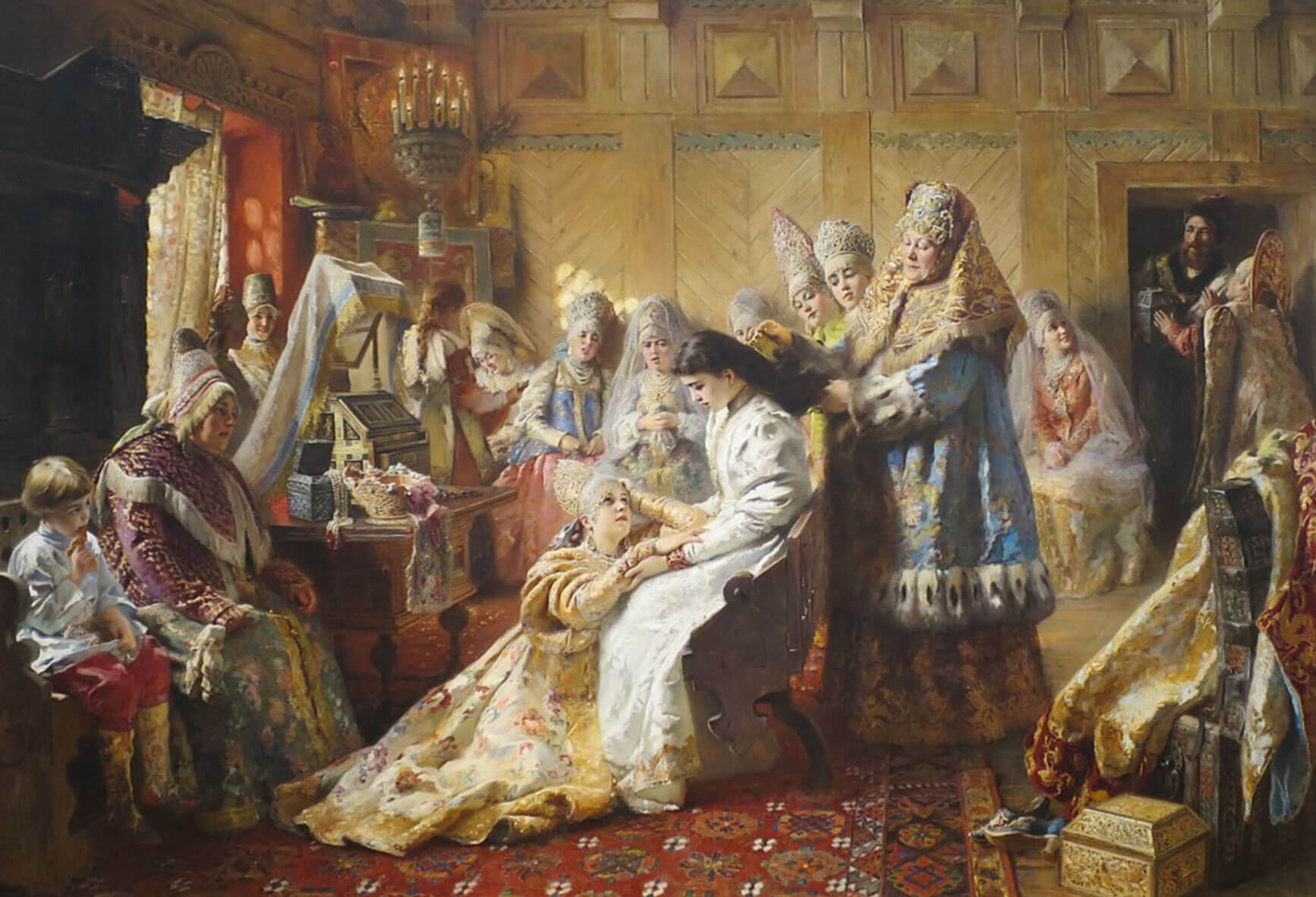 19th century painting of a Russian bride-to-be