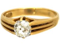 Victorian 18ct Gold Solitaire Diamond Ring