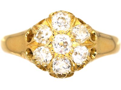 Victorian 18ct Gold and Diamond Cluster Ring