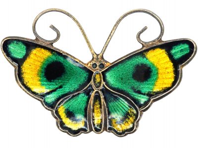 Silver & Enamel Butterfly Brooch by David Andersen