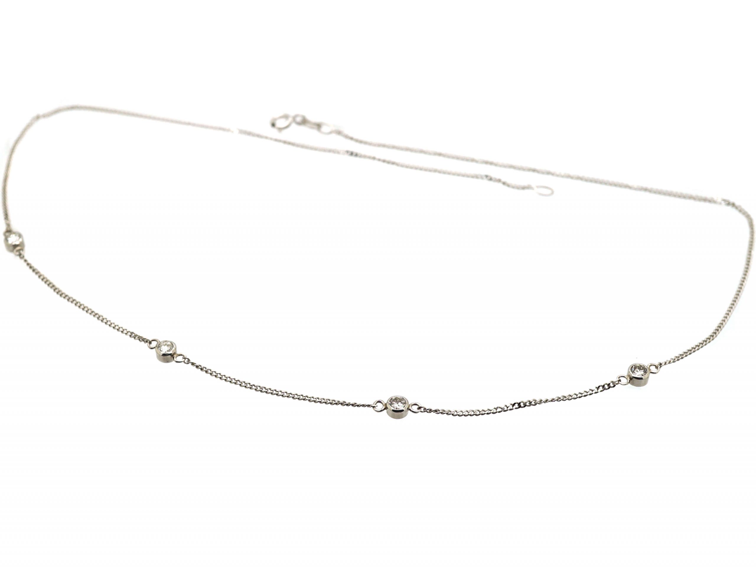 18ct White Gold & Diamond Chain (280S) | The Antique Jewellery Company