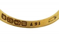 Victorian 18ct Gold Three Stone Diamond Gypsy Ring