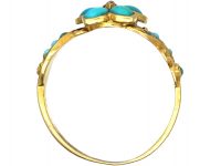 Regency 15ct Gold Turquoise & Diamond Forget Me Not Cluster Ring