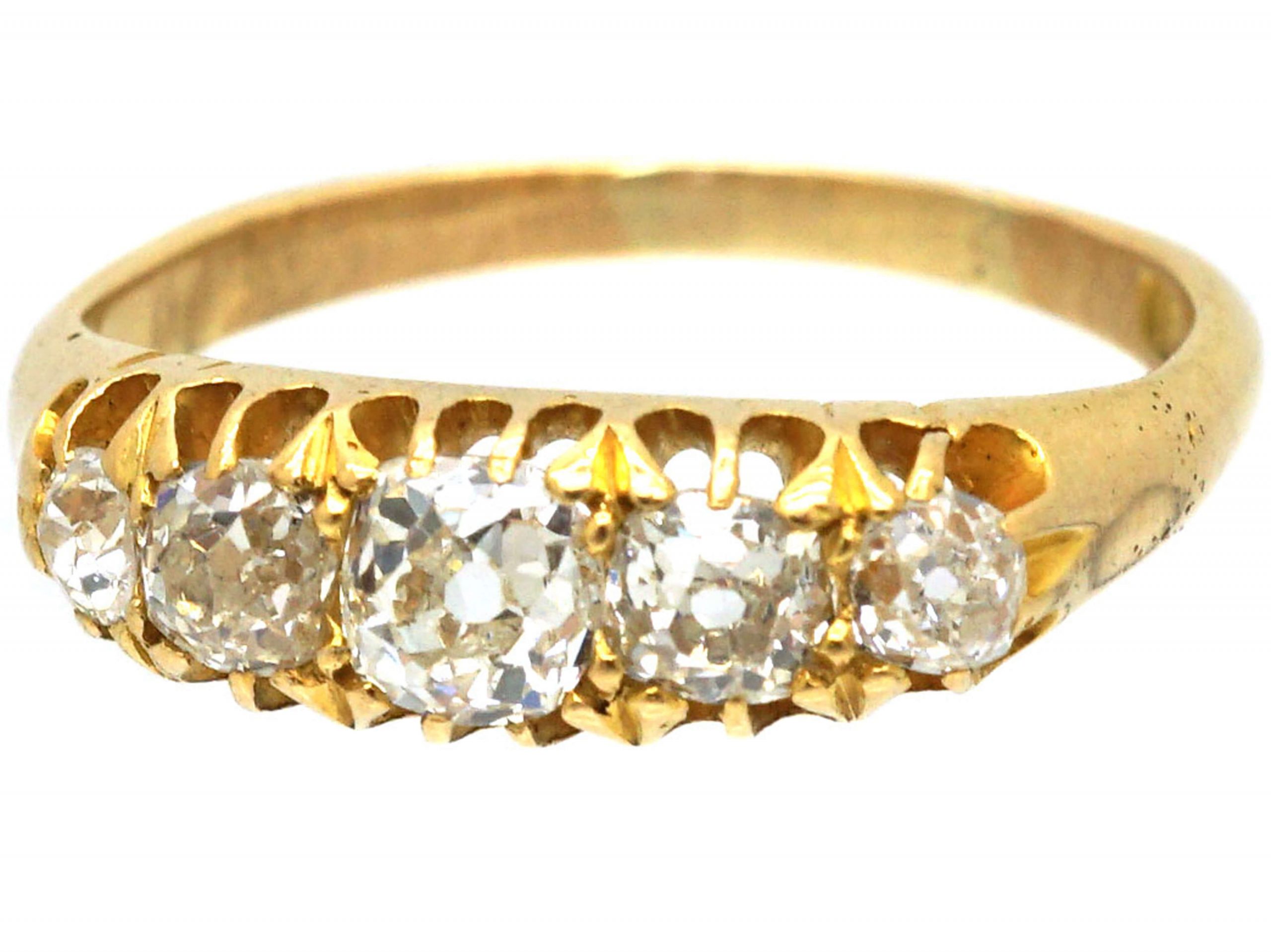 Edwardian 18ct Gold, Five Stone Diamond Ring (424S) | The Antique ...