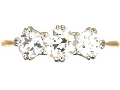 18ct Gold & Platinum, Three Stone Diamond Ring