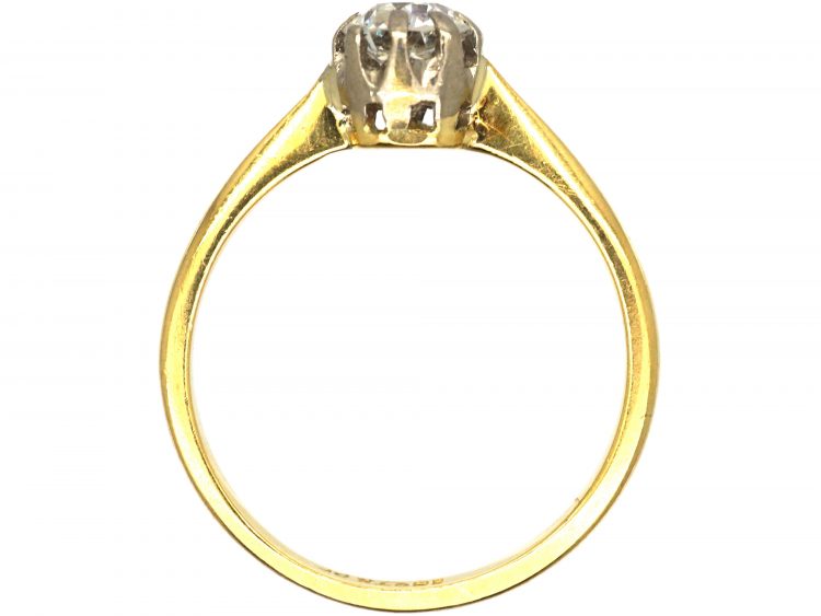 18ct Gold & Platinum, Diamond Solitaire Ring