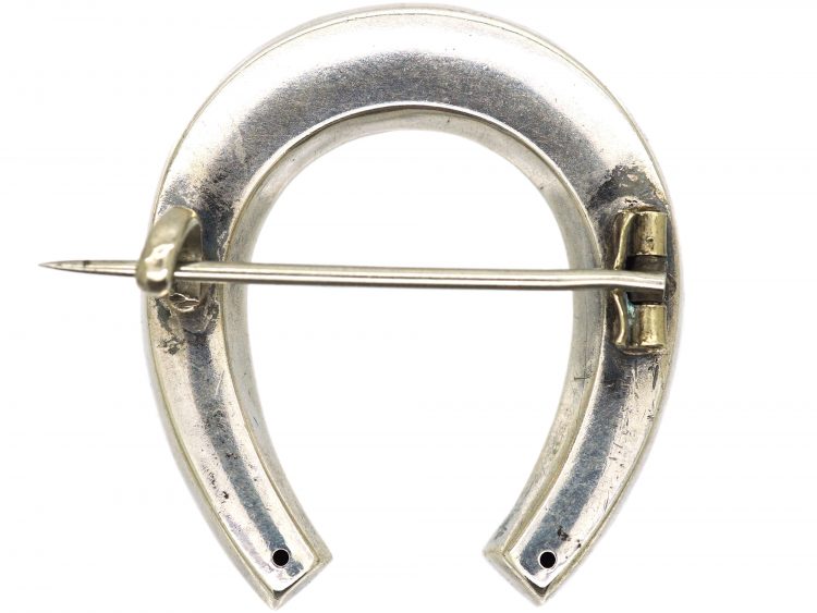 Victorian Silver & Gold Overlay Horseshoe Brooch