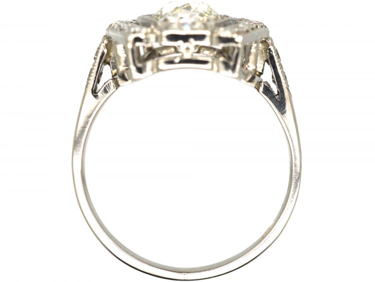 Art Deco 18ct White Gold & Platinum, Diamond Geometric Ring
