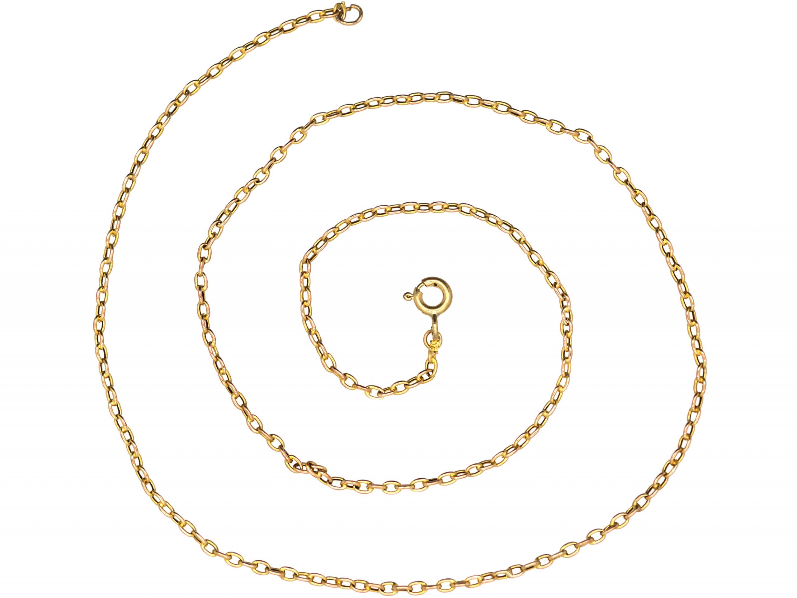 9ct Gold Trace Link Chain (382S) | The Antique Jewellery Company