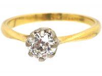 18ct Gold & Platinum, Diamond Solitaire Ring