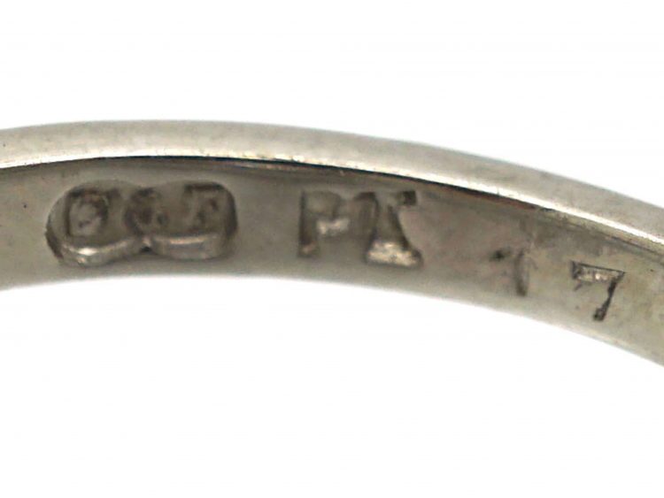 Art Deco Platinum, Three Stone Diamond Ring by Deakin & Francis